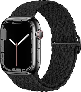 سوار نايلون مرن متوافق مع ساعة ابل 40mm 41mm 38mm 42mm (سلسلة 11 10) للرجال والنساء، سوار رياضي مضفر جيد التهوية لساعة iWatch سلسلة 11 10 9 8 7 6 5 4 SE