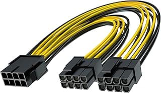 كابل 8 Pin الى 2x 8 Pin PCIe، كابل محول طاقة كرت شاشة VGA PCIe 8 Pin انثى الى 2×(6+2) Pin ذكر Y-Splitter لكروت الشاشة LB08