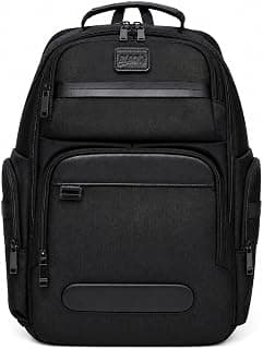 Laptop Backpack, Black, Heavy-Duty Canvas, Multi-Pocket, Waterproof, 47x35x19 cm, for University, Work and Travel