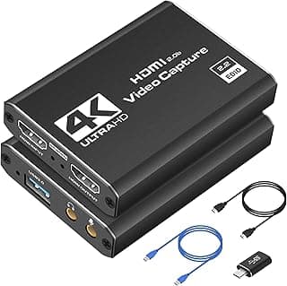 كرت التقاط فيديو 4K HDMI، كرت Cam Link للألعاب لجهاز نينتندو سويتش، كرت التقاط صوت وفيديو USB بدقة 1080P 60fps للبث والألعاب ومؤتمرات الفيديو والتعليم، يعمل مع PS4/PS5/Xbox/Wii U/3ds/Obs