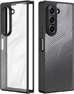جراب هاتف لسامسونج Galaxy Z Fold 7 شفاف مضاد للصدمات بإطار أسود من PC و TPU لسامسونج Galaxy Z Fold 7 (أسود)