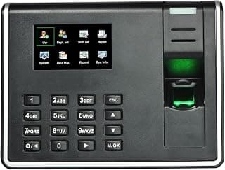 LX17 Biometric Fingerprint Time Attendance Machine - 500 Users, 2.8" TFT Screen, USB Data Export, SSR Recorder, Scheduled Bell, Desktop Employee Time Clock for Small Business & Office