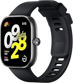 شاومي Redmi Watch 4: شاشة 1.97 بوصة AMOLED بتردد 60Hz، بطارية تدوم 20 يوم، نظام HyperOS | مراقبة معدل ضربات القلب وأكسجين الدم | أسود أوبسيديان | ضمان سنة من المصنع