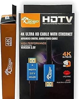 كابل HDMI عالي السرعة مع إيثرنت HEC ARC 3D 4K@60Hz UHD، عرض نطاق 18 جيجابت في الثانية، 150 سم - أسود