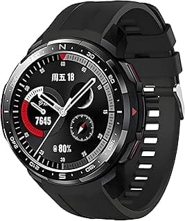 22mm Silicone Strap Compatible with Honor Watch GS Pro Black, Unisex Adult
