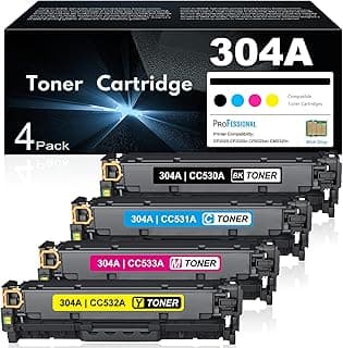 خراطيش حبر 304A بديلة لطابعة اتش بي 304A CC530A CC531A CC532A CC533A تعمل مع طابعة ليزر جيت الملونة CP2025 CP2025n CP2025dn وطابعة ملونة CM2320n CM2320nf MFP (اسود سيان ارجواني ماجنتا واصفر)