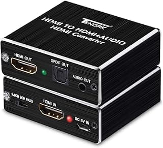 جهاز استخراج صوت HDMI، مقسم صوت 4K HDMI إلى HDMI و SPDIF و TOSLINK و 3.5 مم ستيريو، محول HDMI 1.4 لأجهزة بلو راي والكمبيوتر و PS4