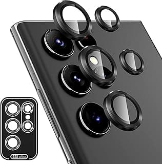 Diruite Compatible with Samsung Galaxy S22 Ultra Camera Lens Protector, HD Glass Aluminum Ring Scratch Resistant Camera Lens Screen Protector for Samsung Galaxy S22 Ultra Camera Protection