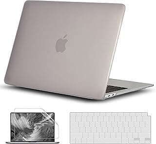 RKINC Case Compatible with MacBook Air 13.6 Inch 2022 M2 A2681 Retina Display, Plastic Hard Case and Keyboard Cover and Screen Protector (Matte Gray)