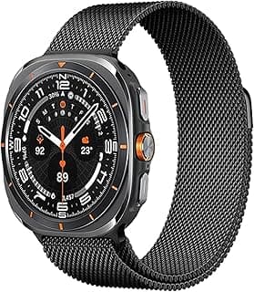 سوار ميلانيزي متوافق مع ساعة سامسونج Galaxy Watch 7 Ultra/Ultra 2، حزام مغناطيسي، سوار معصم من الستانلس ستيل بتصميم كلاسيكي شبكي معدني لساعة Galaxy Watch 7 Ultra 2