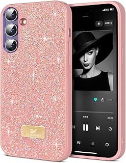 Case For Samsung Galaxy A57 5G Case Glitter, Sparkle Diamond Crystal Bling Case with Bling, Ultra Thin Lightweight Full Body Shockproof Anti-Scratch Protective Cover (Pink)