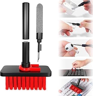 Sounce Cleaning Soft Brush Keyboard Cleaner 5-in-1 Multi-Function Computer Cleaning Tools Kit Corner Gap Duster Keycap Puller for Bluetooth Earphones Lego Laptop AirPods Pro Camera Lens (Black)