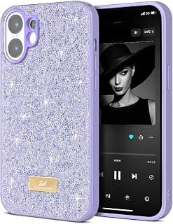 Case For Vivo V60 5G Case Glitter, Sparkle Diamond Crystal Bling Case with Bling, Ultra Thin Lightweight Full Body Shockproof Anti-Scratch Protective Cover (Lavender)