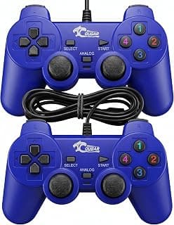 COUGAR-EGY USB Wired Gamepad for PC and Laptop, Dual Analogue Controller, 2 Pack, Model 2082 (Blue)
