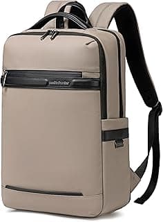 Arctic Hunter Slim Laptop Backpack for Men – 15L Lightweight Water-Resistant Business Bag with Independent 15.6'' Laptop Compartment – Stylish Office & Daily Use Backpack - B00872-khaki