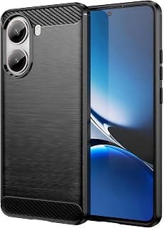 جراب TPU من ألياف الكربون مضاد للبصمات والصدمات متوافق مع Poco X7 Pro / Redmi Turbo 4 (أسود، Poco X7 Pro)
