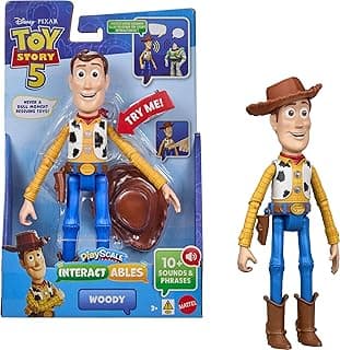 مجسمات Mattel Disney and Pixar Toy Story 5 تفاعلية ناطقة 18 سم، جمل من الفيلم وتفاعل مع الشخصيات الأخرى في السلسلة، JKV25