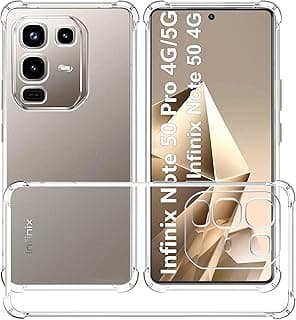Case for Infinix Note 50 Pro 4G / 5G / Note 50 4G Clear TPU Four Corners Military-Grade Protection Cover Transparent Soft funda