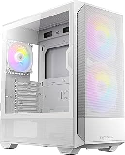 انتيك لوحة امامية شبكية تدفق هواء عالي NX416L، 2 × 160 ملم و1 × 120 ملم ARGB متضمنة، نوع C، لوحة جانبية مفصلية من الزجاج المقوى، حتى 11 مروحة، دعم رادياتير 360 ملم، صندوق العاب ميد تاور ATX