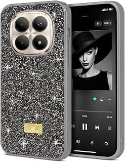 جراب لشاومي Redmi Note 15 5G/4G، جراب كريستال لامع، غطاء حماية رفيع وخفيف الوزن ومضاد للصدمات والخدوش (فضي)