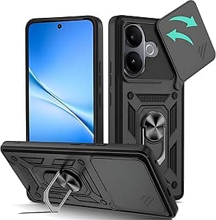جراب متوافق مع VIVO V60 Lite، جراب CamShield مضاد للصدمات ومضاد للخدش مع حلقة دوران 360 درجة وغطاء منزلق لحماية الكاميرا