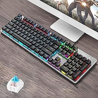 لوحة مفاتيح ألعاب ميكانيكية سلكية من اولا بمنفذ USB موديل F2068 (أزرق)