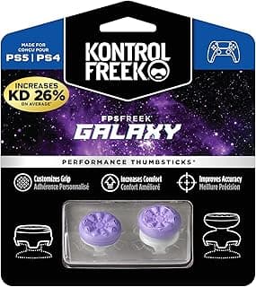 أغطية ذراع تحكم FPS Freek Galaxy باللون البنفسجي لبلايستيشن 4 (PS4) وبلايستيشن 5 (PS5) | أغطية أداء للتحكم | 1 مرتفع، 1 متوسط الارتفاع | بنفسجي