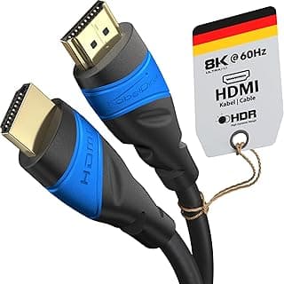 كابل HDMI طول 1.5 متر - سلك HDMI بدقة 4K و 8K (HDMI إلى HDMI - 8K@60Hz و 4K@120Hz لدقة فائقة الوضوح، سرعة عالية مع إيثرنت، HDMI 2.0/1.4 - بلو راي/PS4/PS5/Xbox Series X/Switch، أسود)