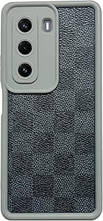 (For Hot50) Xpress Back Cover Soft Silicon With Leather sticker Bumper TPU with Camera Protection Case For Infinix Hot 50 Anti-Shock (Gray)