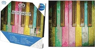 طقم فن الماس Diamond Dotz بإطار مقاس 12"X12" - بيانو قوس قزح - DDK5068