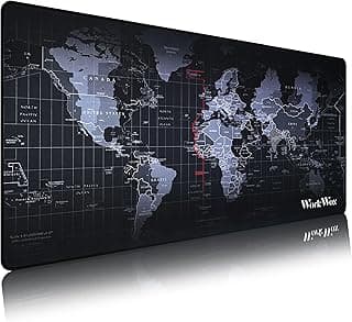 ماوس باد جيمنج (900x400x2mm) كبير جداً بتصميم خريطة العالم (مقاس XXL) (رمادي)