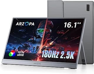 شاشة جيمنج محمولة 16.1 بوصة 180Hz 2.5K مع دعم 106% sRGB، شاشة خارجية محمولة كشاشة ثانية للابتوب، كمبيوتر، PS5، ماك، Xbox - Z3FC