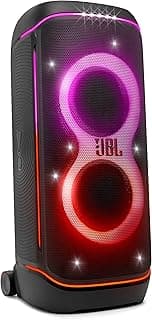 سماعة حفلات PartyBox 720 - أقوى سماعة محمولة تعمل بالبطارية مع صوت JBL Pro فائق وعرض ضوئي مستقبلي، حتى 15 ساعة تشغيل ومقاومة لرذاذ الماء IPX4 (أسود)