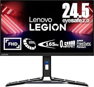 شاشة لينوفو R25i-30 مقاس 24.5 بوصة ودقة الوضوح 1920 × 1080 بمعدل تحديث 165 هرتز - لون أسود، LCD