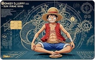 ملصق بطاقة بنكية، تصميم Monkey D. Luffy، ثيم ون بيس، أنمي