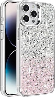 جراب موبايل Dl3 Mobilak متوافق مع ايفون 14 Pro (6.1 بوصة)، شفاف بلمعة، اطار TPU مرن، ظهر صلب، جراب حماية شفاف (ابيض وردي)
