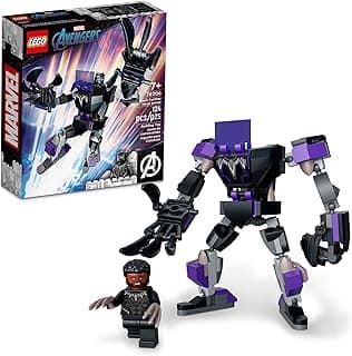لعبة LEGO Marvel Black Panther Mech Armor 76204 مجموعة بناء؛ مجسم آلي ومجسم صغير للأطفال محبي الأبطال الخارقين 7 سنوات فأكثر (124 قطعة)