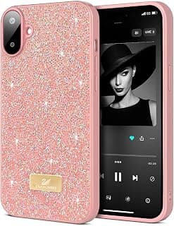 جراب لسامسونج Galaxy A07 4G، مرصع بالكريستال اللامع، نحيف وخفيف الوزن، مقاوم للصدمات والخدش (وردي)