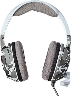 GT-69 Gaming Headset with Noise Cancelling Microphone, Stereo Surround Sound, Volume Control, Compatible with PC, Mac & Consoles - Camouflage Grey