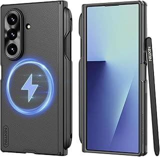 for Samsung Galaxy Z Fold 7 Case with S Pen Holder, [Compatible with MagSafe][Hinge Protection] HD Screen Protector Frosted Matte Texture Slim Fit Phone Case for Galaxy Z Fold 7 Black