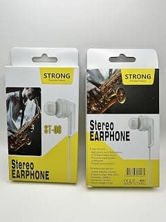 STRONG ST-06 Premium Stereo Wired Earphones, White In-Ear Handfree with Silicone Tips - سماعة سلك هاند فري أبيض