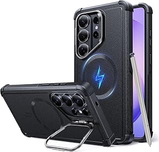 جراب هاتف ESR لسامسونج Galaxy S26 Ultra مع ستاند، حماية عسكرية 7X من السقوط، غطاء متين ممتص للصدمات، متوافق مع اكسسوارات MagSafe، سلسلة Cyber، أسود