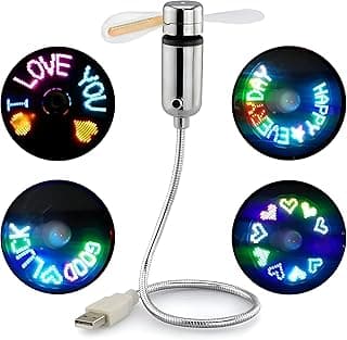 USB Fan - Multi-Color LED Display with Message Options for Computers, Laptops, and Cars, Perfect for Personal Use and Unique Gifts