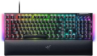 كيبورد رازر USB-A بلاك ويدو V4 ميكانيكي مع إضاءة RGB و مفاتيح ماكرو باللون الأسود متوافق مع PC بلغة إنجليزية