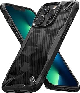 Case Compatible with iPhone 13 Pro Max [Fusion-X] Black Shockproof Protective [Military Defense] Scratch Resistant Polycarbonate Solid Hard TPU Bumper - Camo Black