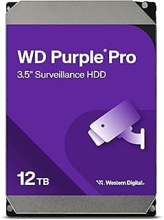 ويسترن ديجيتال 12 تيرابايت WD Purple Pro قرص صلب داخلي للمراقبة - 7200 لفة في الدقيقة، ساتا 6 جيجابايت/ثانية، 256 ميجابايت في الثانية، 3.5 بوصة- WD121PURP