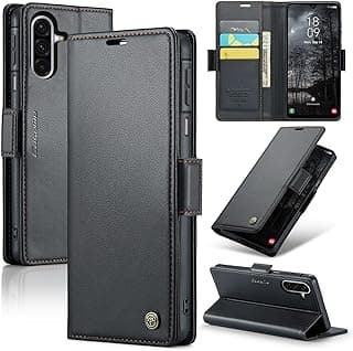 Phone Case Cover UNBLACK Luxury PU Leather Flip Cover 023 Card Slot Holder Cover Compatible with Samsung Galaxy A26 (Black)
