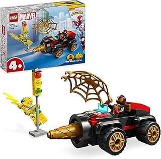 لعبة LEGO Marvel Spidey and his Amazing Friends Drill Spinner Vehicle، سيارة سبايدرمان للأطفال 4 سنوات فأكثر، مع مجسمين صغيرين، متعة الأبطال الخارقين من مسلسل ديزني بلس، هدية 10792