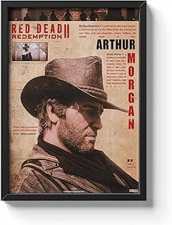 Redd Dead Redemption 2 Framed Poster, Arthur Morgan Wall Art, Black Frame, 40x30 cm, Video Game Theme