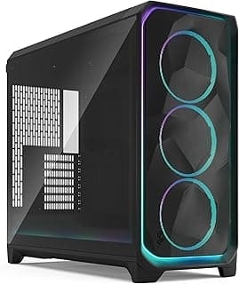 فراكتال ديزاين صندوق كمبيوتر 3 اكس ال امبيانس برو باضاءة RGB لون اسود تي جي من ميشفاي